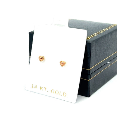 14K Pure Gold, Tiny Heart Studs Earrings Small Studs Cute Dainty Gold Heart Earrings Perfect Gift for Her Birthday Gift