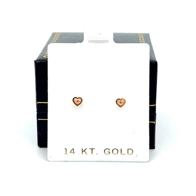 14K Pure Gold, Tiny Heart Studs Earrings Small Studs Cute Dainty Gold Heart Earrings Perfect Gift for Her Birthday Gift