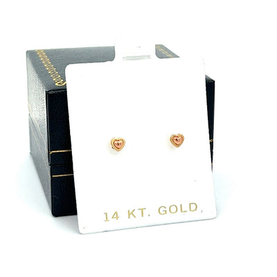 14K Pure Gold, Tiny Heart Studs Earrings Small Studs Cute Dainty Gold Heart Earrings Perfect Gift for Her Birthday Gift