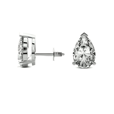 1.00 ct to 5.00 ct Pear Shape Moissanite Stud Earrings in Push Back