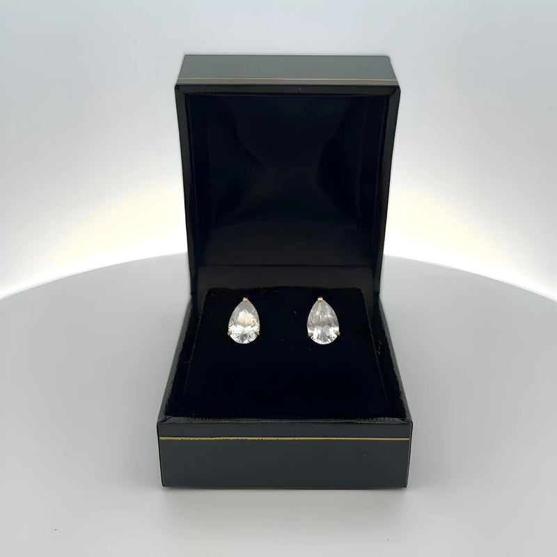 1.00 ct to 5.00 ct Pear Shape Moissanite Stud Earrings in Push Back