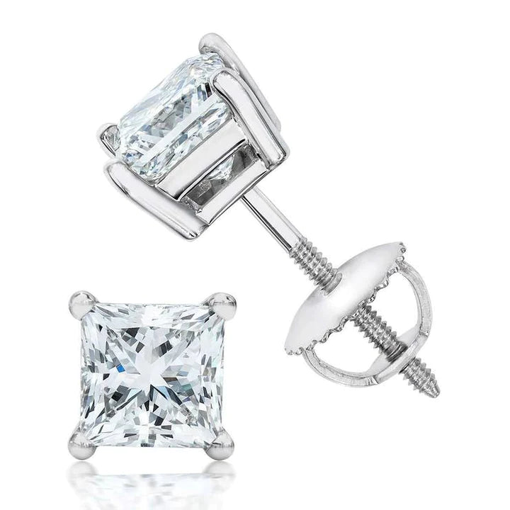 0.50ct Princess Cut Diamond Stud Earrings