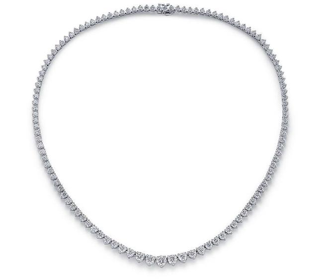 10.00ct Ladies Round Cut Diamond Eternity Necklace