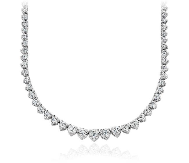 10.00ct Ladies Round Cut Diamond Eternity Necklace