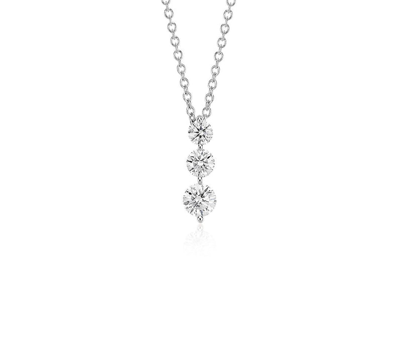 0.50ct Three-Stone Drop Diamond Pendant