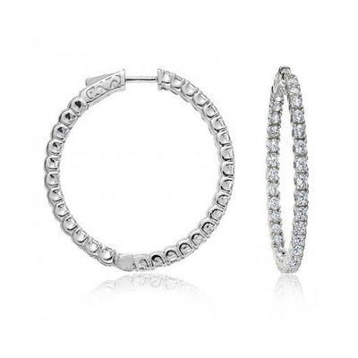 2.50 ct Ladies Round Cut Diamond Hoop Huggie Earrings