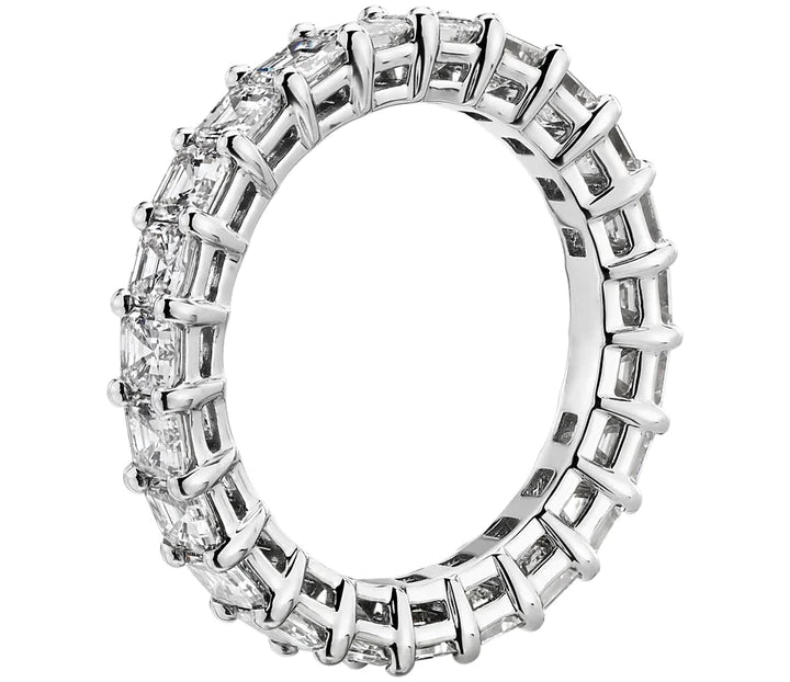 3.00CT ASSCHER CUT DIAMOND ETERNITY RING IN 14K WHITE GOLD