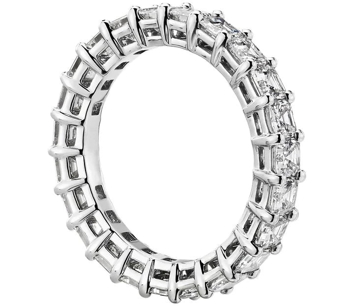 3.00CT ASSCHER CUT DIAMOND ETERNITY RING IN 14K WHITE GOLD