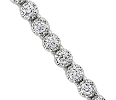 7.00 Straight Eternity Necklace in 14k White Gold