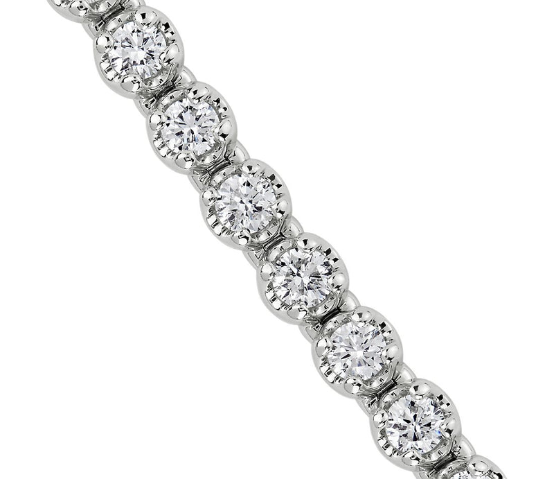 10.00 Straight Eternity Necklace in 14k White Gold