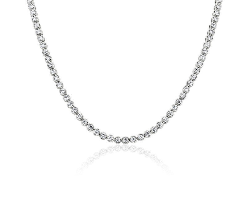 7.00 Straight Eternity Necklace in 14k White Gold