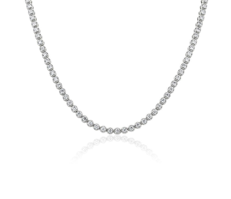 10.00 Straight Eternity Necklace in 14k White Gold