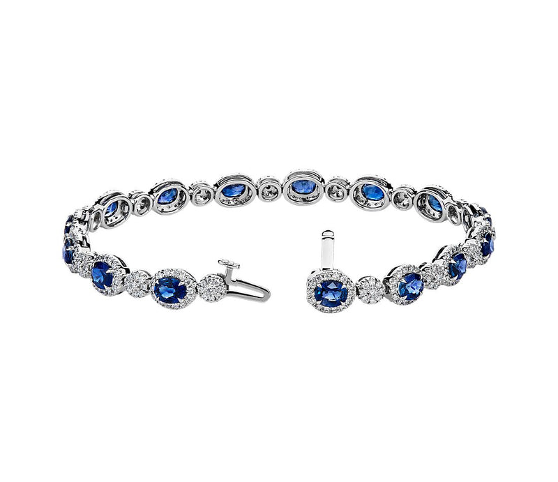 6.73ct Ladies Sapphire and Diamond Bracelet