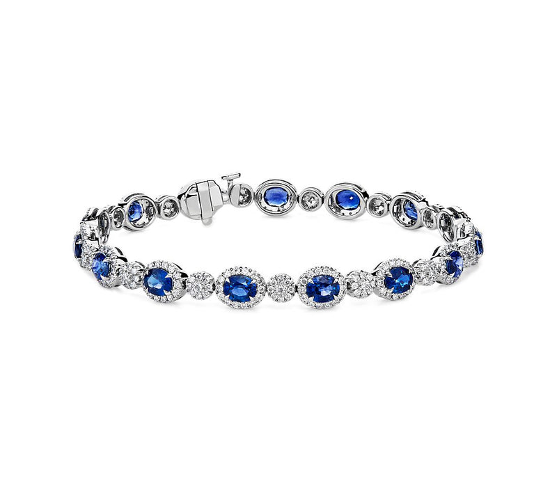 6.73ct Ladies Sapphire and Diamond Bracelet