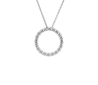 0.50ct Floating Diamond Circle Pendant in White Gold