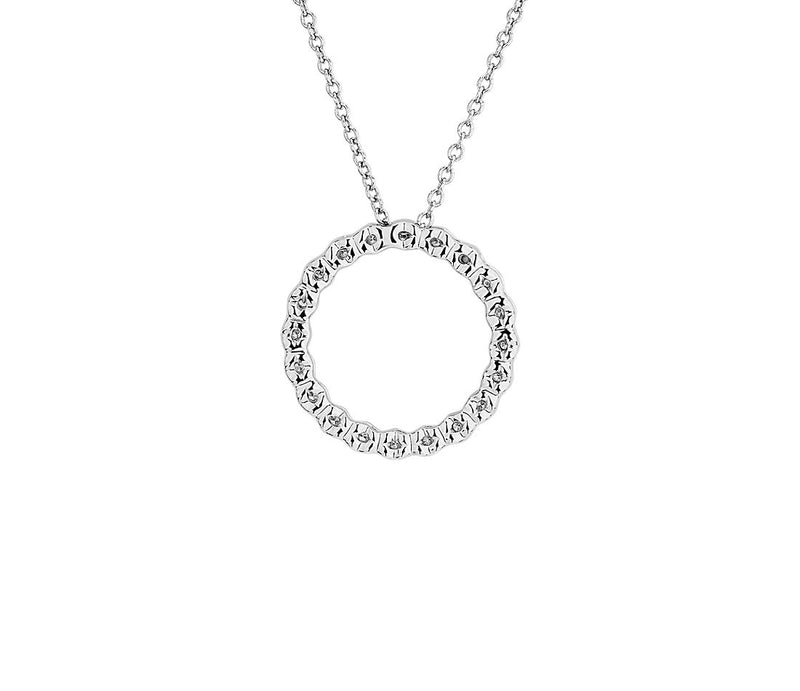 0.50ct Floating Diamond Circle Pendant in White Gold