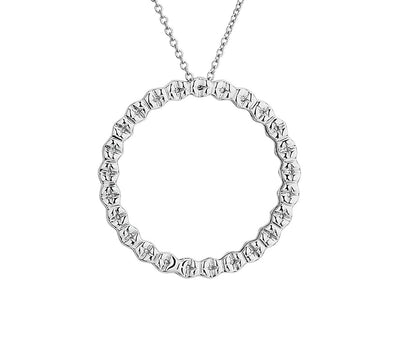 2.00ct Floating Diamond Circle Pendant in White Gold