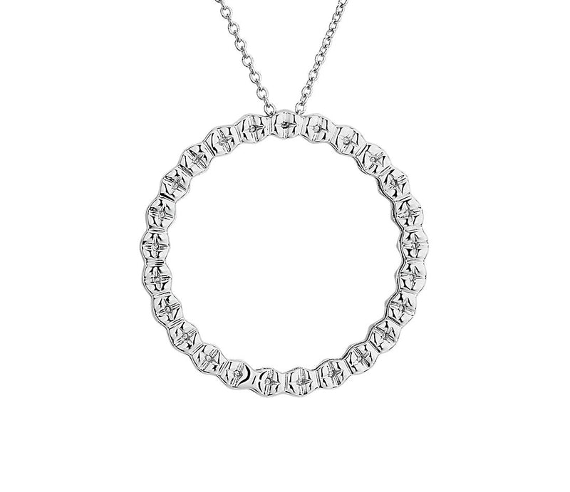 2.00ct Floating Diamond Circle Pendant in White Gold