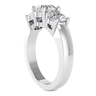 1.35ct Ladies 3 Stone Round Cut Diamond Engagement Ring