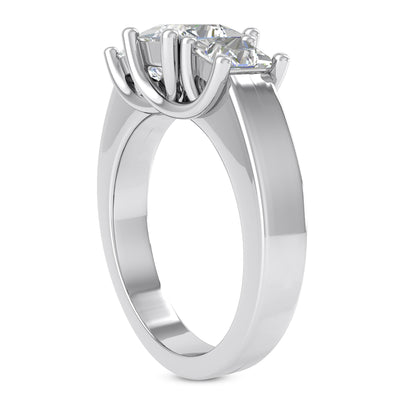 2.15ct Ladies 3 Stone Princess Cut Diamond Engagement Ring