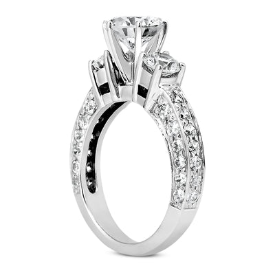 2.95ct Ladies 3 Stone Round Cut Diamond Engagement Ring