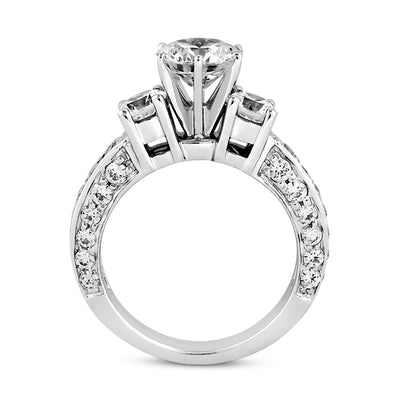 2.95ct Ladies 3 Stone Round Cut Diamond Engagement Ring