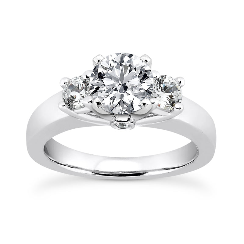 1.87ct Ladies 3 Stone Round Cut Diamond Engagement Ring