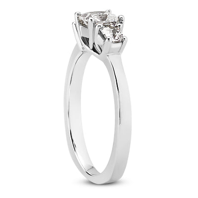 1.35ct Ladies 3 Stone Princess Cut Diamond Engagement Ring