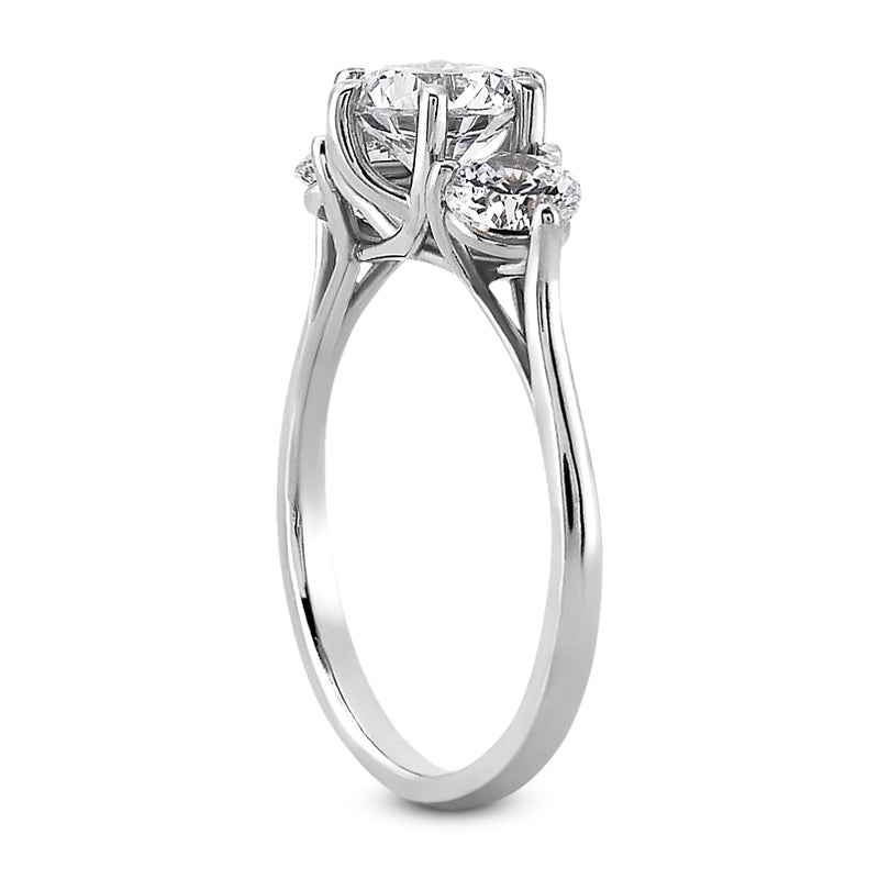 1.05ct Ladies 3 Stone Round Cut Diamond Engagement Ring