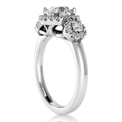 1.91ct Ladies 3 Stone Round Cut Diamond Engagement Ring