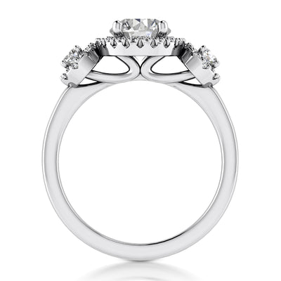 1.91ct Ladies 3 Stone Round Cut Diamond Engagement Ring