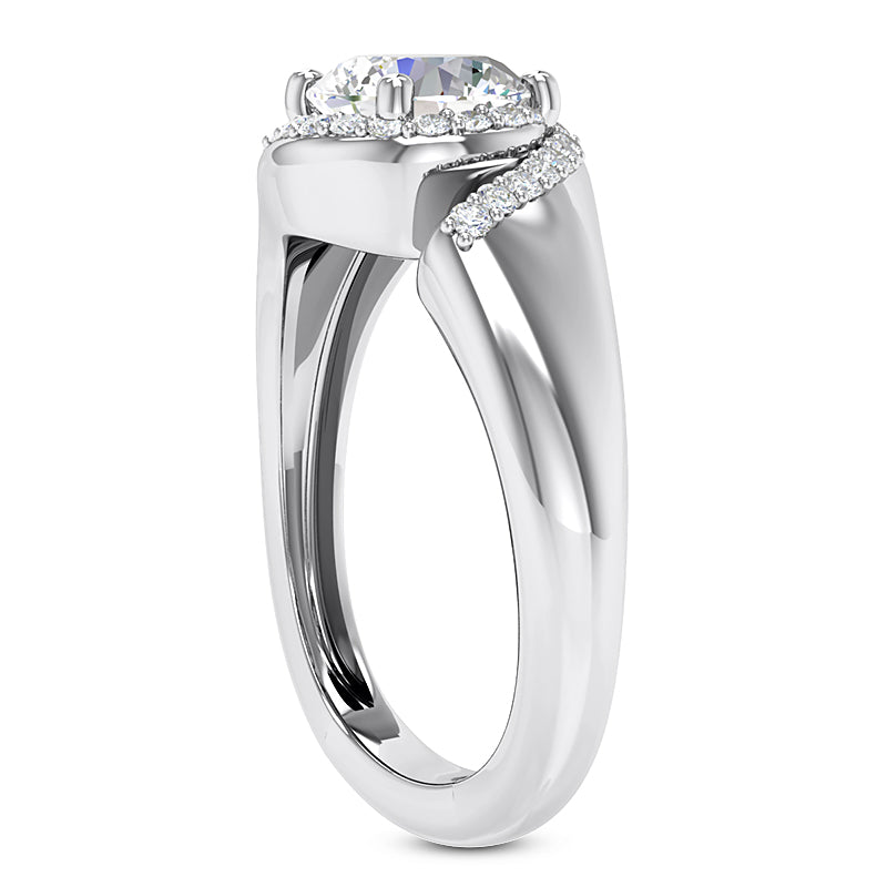 0.97ct Ladies Round Cut Diamond Engagement Ring