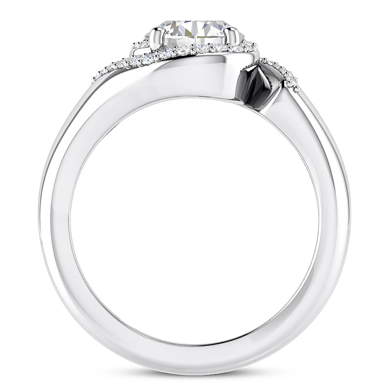 0.97ct Ladies Round Cut Diamond Engagement Ring