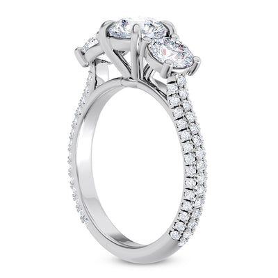 2.30ct Ladies 3 Stone Round Cut Diamond Engagement Ring