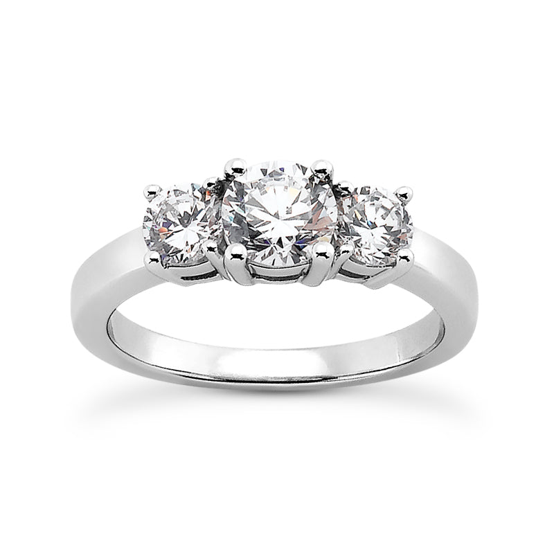 1.05ct Ladies 3 Stone Round Cut Diamond Engagement Ring