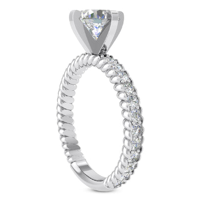 1.09ct Ladies Round Cut Diamond Engagement Ring