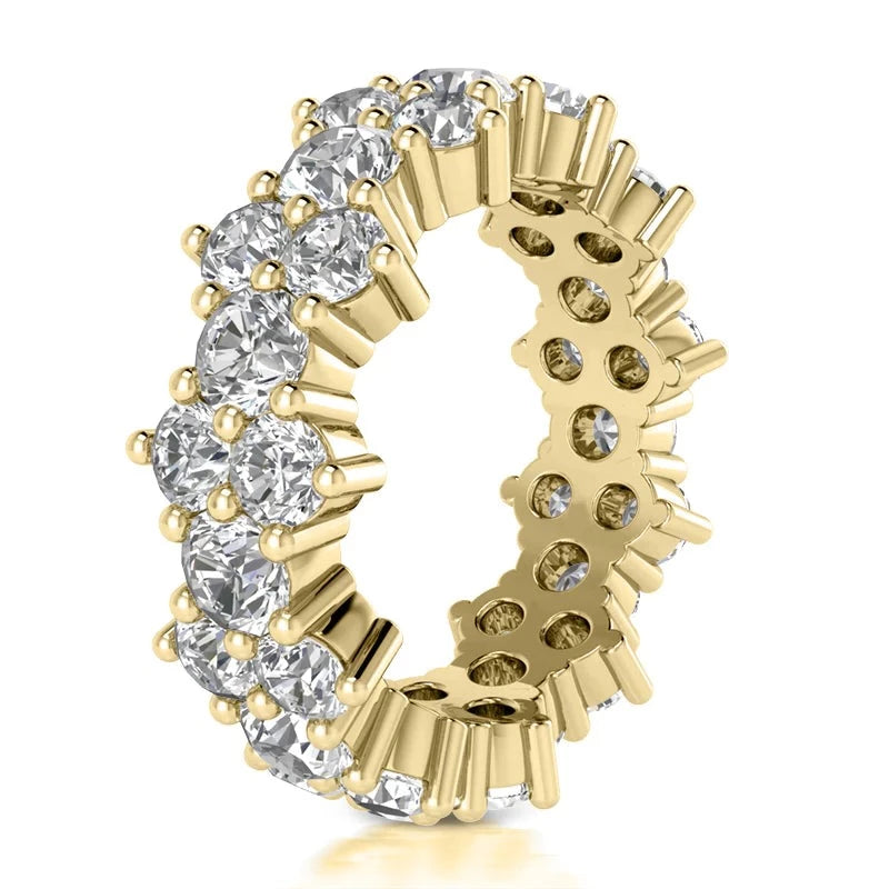 3.40CT LADIES ROUND CUT DIAMOND ETERNITY BAND IN 14K YELLOW GOLD