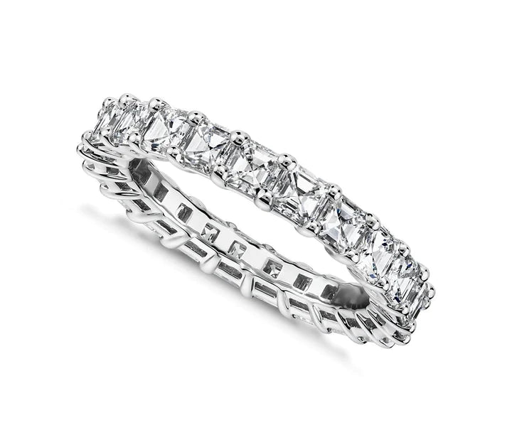 3.00CT ASSCHER CUT DIAMOND ETERNITY RING IN 14K WHITE GOLD