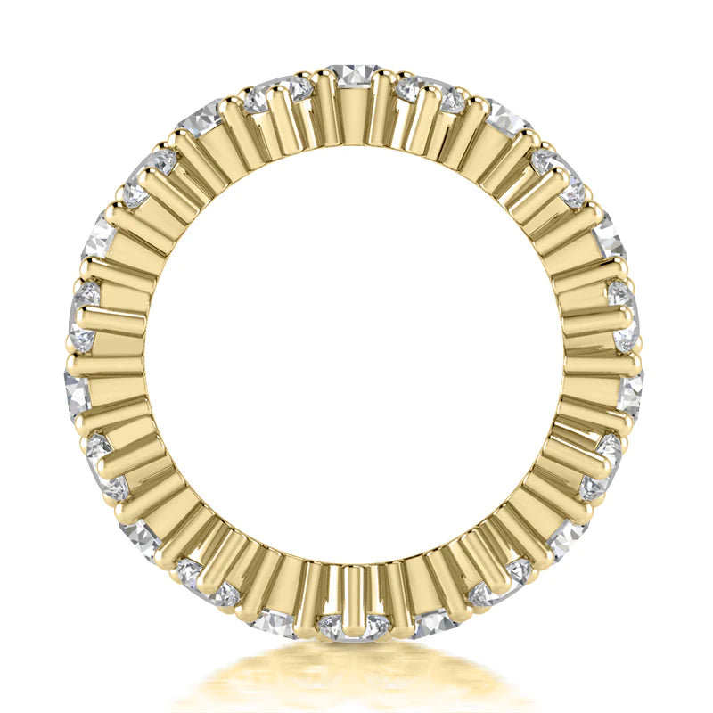 3.40CT LADIES ROUND CUT DIAMOND ETERNITY BAND IN 14K YELLOW GOLD