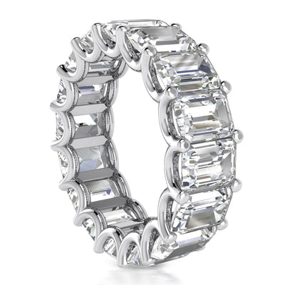 5.00ct Emerald Cut Diamond Eternity Band in 14k White Gold