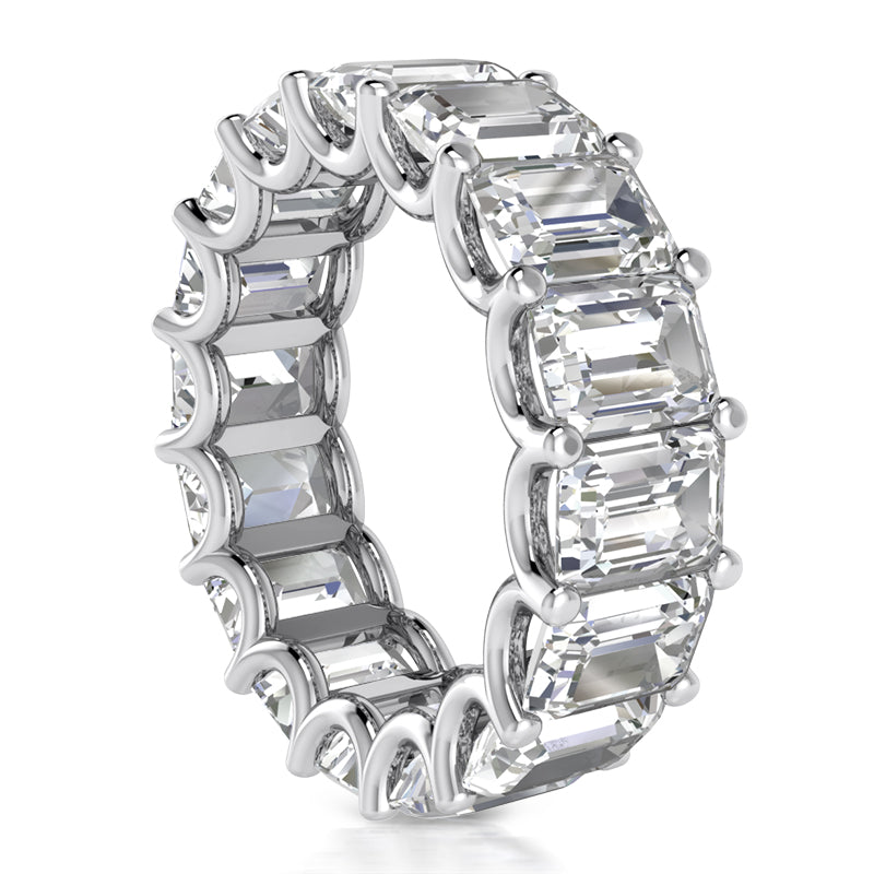 4.00ct Emerald Cut Diamond Eternity Band in 14k White Gold