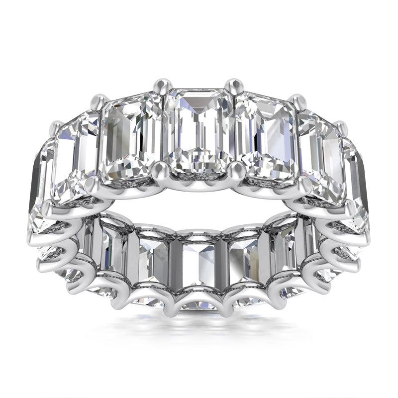 5.00ct Emerald Cut Diamond Eternity Band in 14k White Gold