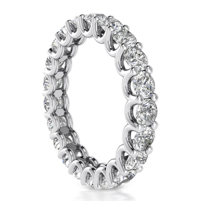 3.00 ct Ladies Round Cut Diamond Eternity Wedding Band Ring in 14 kt White Gold