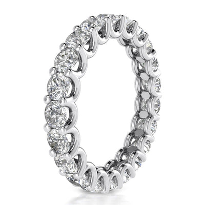 3.00 ct Ladies Round Cut Diamond Eternity Wedding Band Ring in 14 kt White Gold