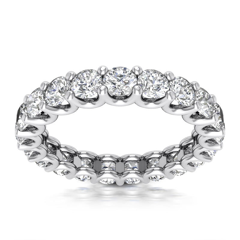 3.00 ct Ladies Round Cut Diamond Eternity Wedding Band Ring in 14 kt White Gold