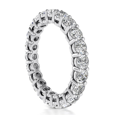 3.00 ct Ladies Round Cut Diamond Eternity Wedding Band Ring in 14 kt White Gold