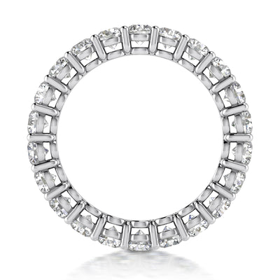 3.00 ct Ladies Round Cut Diamond Eternity Wedding Band Ring in 14 kt White Gold