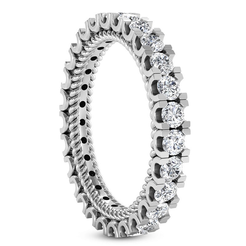 2.36 ct Ladies Round Cut Diamond Eternity Wedding Band Ring in 14 kt White Gold