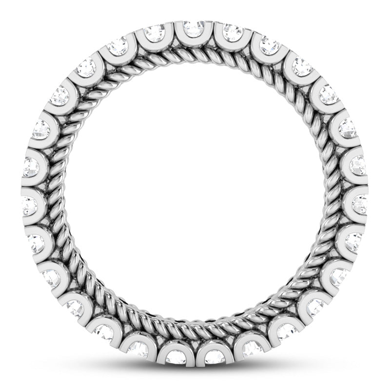 2.36 ct Ladies Round Cut Diamond Eternity Wedding Band Ring in 14 kt White Gold