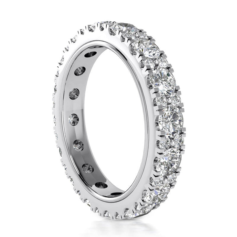 2.38 ct Ladies Round Cut Diamond Eternity Wedding Band Ring in 14 kt White Gold